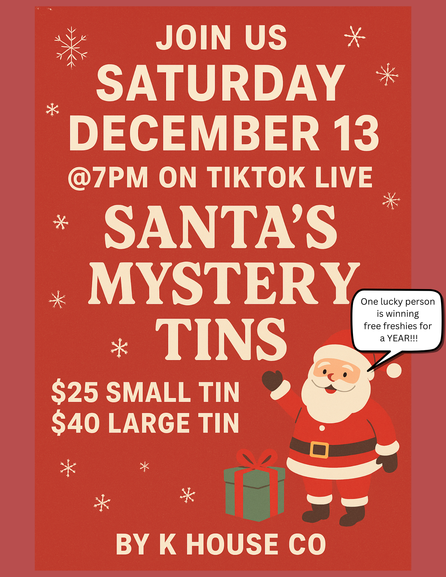 Santa’s mystery tins 12/13