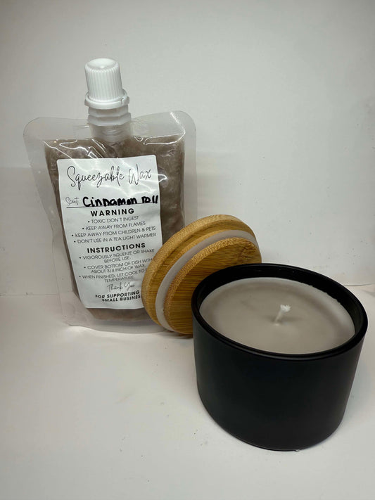 Cinnamon roll candle and squeeze wax combo